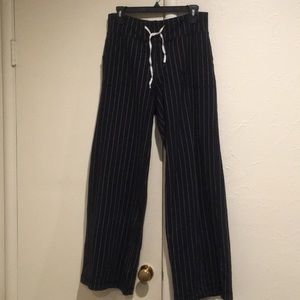 Pants pinstriped black grey
